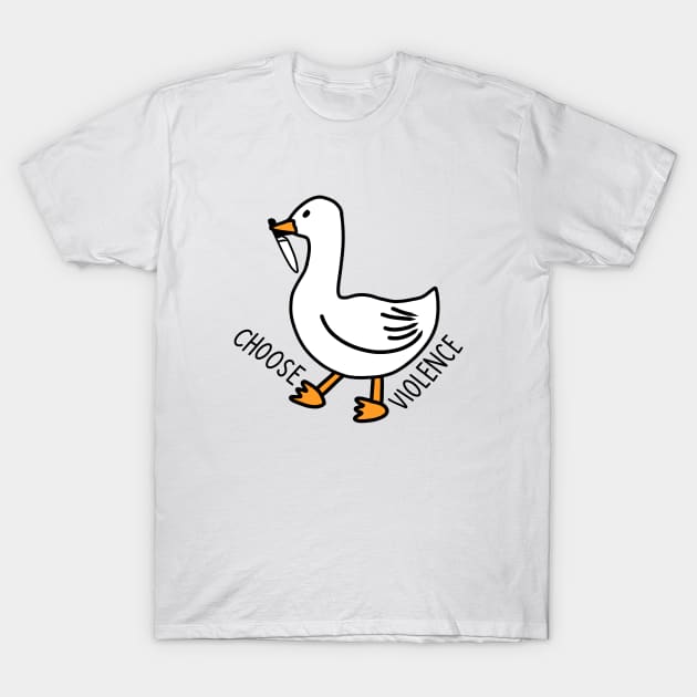 Goose With Knife T-Shirt by xyzstudio